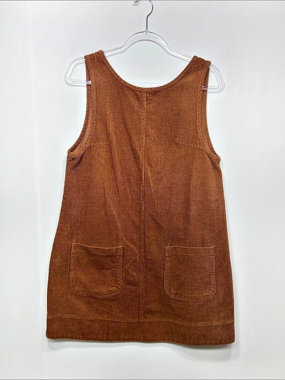 FASHION corduroy overall dress Brown Size Small Like